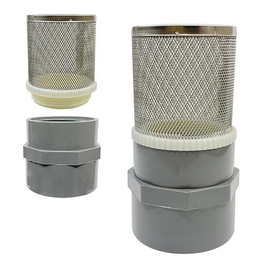 1.2 inch Stainless Steel Filter Cover Connected to 1.2 inch/DN32 Grey PVC Water by Cotonlake