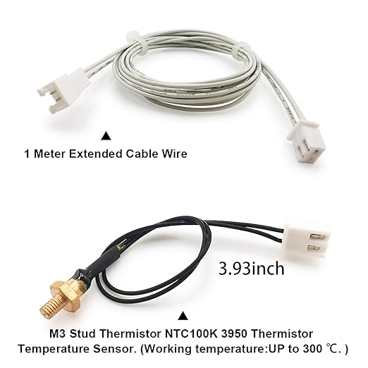 Ender 3 v2 Thermistor M3 300℃ Upgrade, 3D Printer NTC 100K 3950 Ender 3 M3 Stud - Image 2