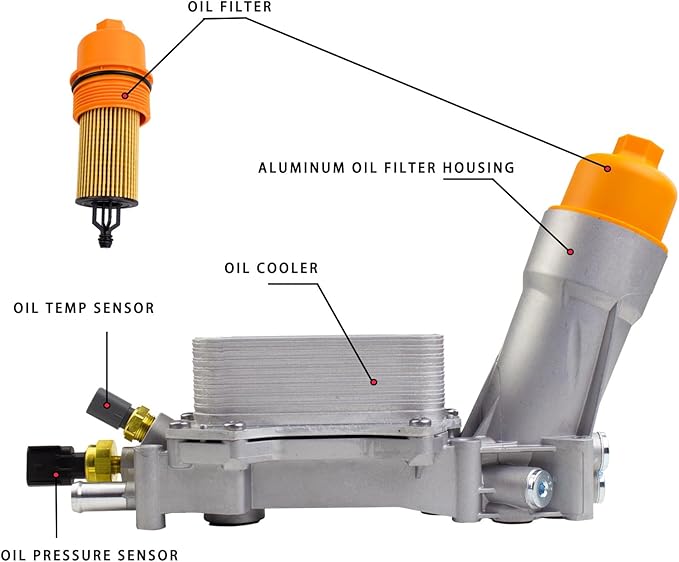 926-959 Aluminum Engine Oil Filter Housing Oil Cooler Kit - Image 2