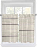 Vintage Country Wooden Board Window Valance Curtains, Gradient Wood Grain Line - Image 9