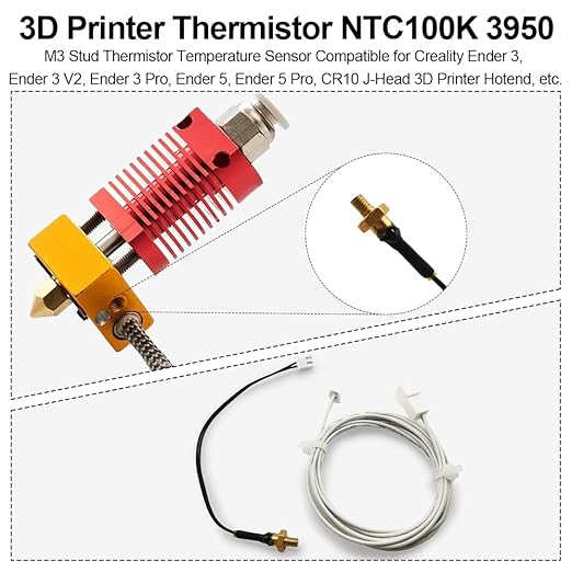 Ender 3 v2 Thermistor M3 300℃ Upgrade, 3D Printer NTC 100K 3950 Ender 3 M3 Stud - Image 7