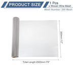 uxcell 200 Mesh 79" x 12" Woven Wire Mesh, 304 Stainless Steel Air Vent Filter - Image 2