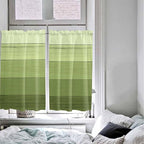 Gradient Green Wooden Board Window Valance Curtains, Retro Country Wood Grain - Image 7