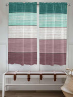 Retro Farm Woodcuts Texture Window Valance Curtains, 2 Panel - Image 2