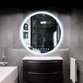 Round LED Bathroom Mirror Demister Pad IP44 Vanity Large Mirror Cold Light by Unknown