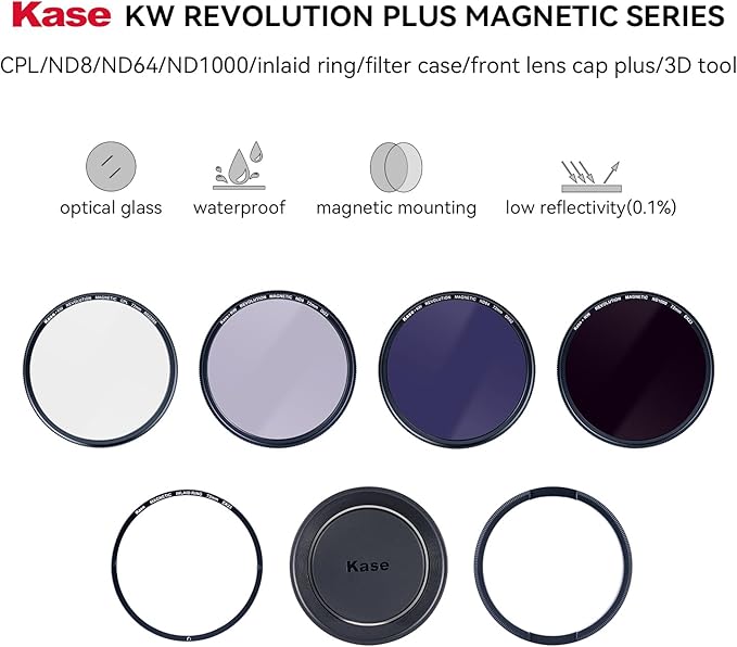 Kase 72mm KW Revolution Plus Master Kit, Includes CPL, ND8/64/1000, Inlaid Ring - Image 2
