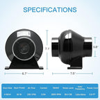 iPower 4 Inch 230 CFM Inline Duct Ventilation Fan Quiet Vent Blower - Image 3