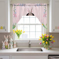 Swag Valance Curtains, Easter Cute Rabbit and Colorful Eggs Rod Pocket Valances by Chees+D+Zone