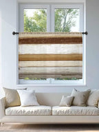 Sheer Curtains 54 Inch Length, Vintage Country Geometric Striped Privacy Voile - Image 4