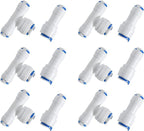 3/8-inch x 1/4-inch 6 pcs T and 6 pcs I Tube Quick Push in Connector by JBTOZIUY