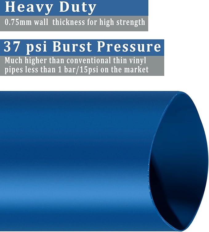 Pool Backwash Hose 2 inch × 50 ft Thicken Blue Water Discharge Pipe Lay Flat - Image 3
