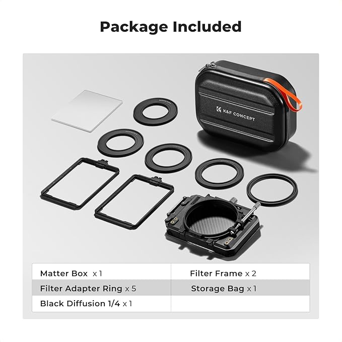 K&F CONCEPT Mini Matte Box +Black Mist 1/4 Filter Kit, DSLR Camera Matte Box - Image 7