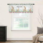 Easter Sheer Valances for Windows 42"x18", Light Filtering Kitchen Curtains - Image 9