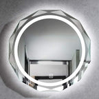 LED Bathroom Mirror with Lights and Demister Pad Wall Mounted Touch Sensor by Unknown