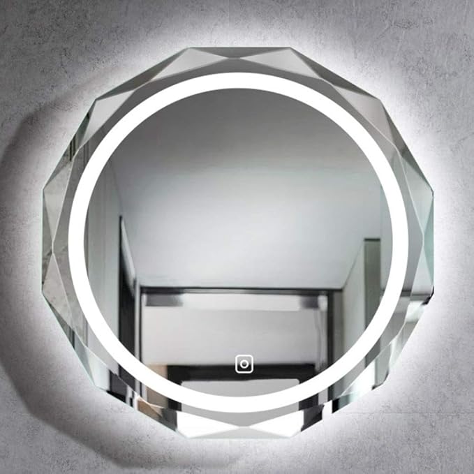 LED Bathroom Mirror with Lights and Demister Pad Wall Mounted Touch Sensor by Unknown