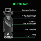 VIVOSUN 4'' Air Carbon Filter Smelliness Control and 4'' 8 Feet Black - Image 2