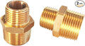 2pcs 3/4" NPT x 1/2" NPT Brass Nipple, 3/4 to 1/2 Adapter Fitting Reducing by Gadoutcover