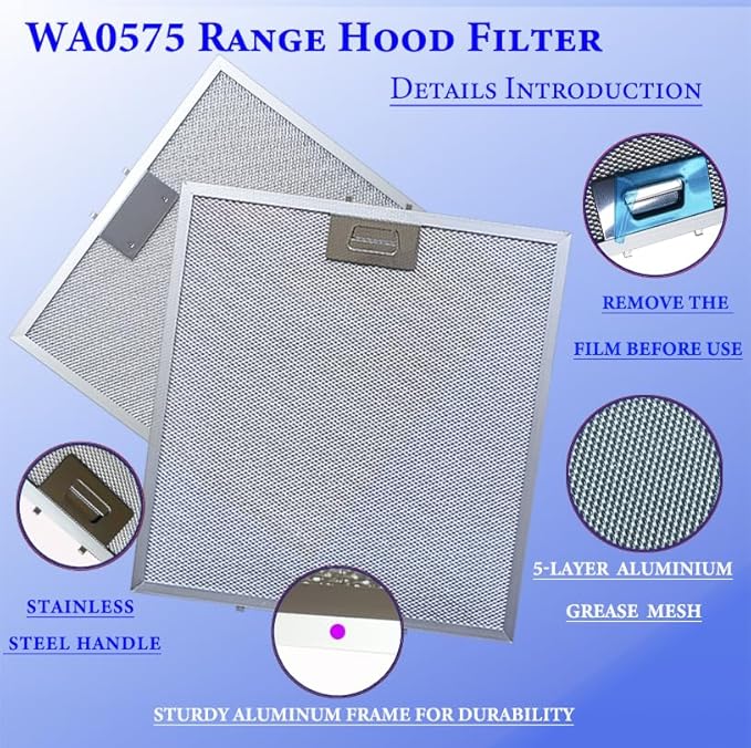 2-Pack Upgraded WA0575 Range Hood Filters Replacement - Image 3
