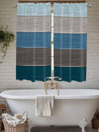 Retro Farm Blue Gray Wood Grain Window Valance Curtains, Rustic Wooden Plank - Image 5