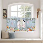 Easter Kitchen Tier Curtains 36 Inch Long 2 Panel Set, Rod Pocket Half Window by Unknown