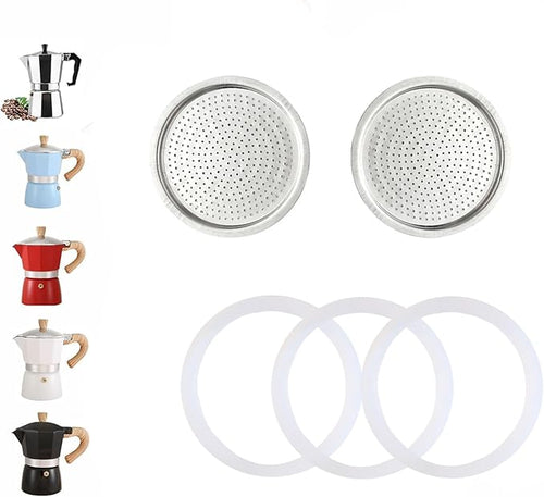 2 Pcs Filter with 3 Pcs Silicone Gasket Seals by Theperfectcombinationofcoffeehomeandhealthylivingmakingeverydayadayofrituals