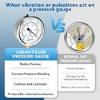 SENCTRL 30 inHg Vacuum Silicone Oil Liquid Filled Low Pressure Gauge, 2.5" Dial - Image 4