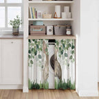 Easter Kitchen Curtains, Country Rabbit Botanical Leaves Wooden Grain Light - Image 7