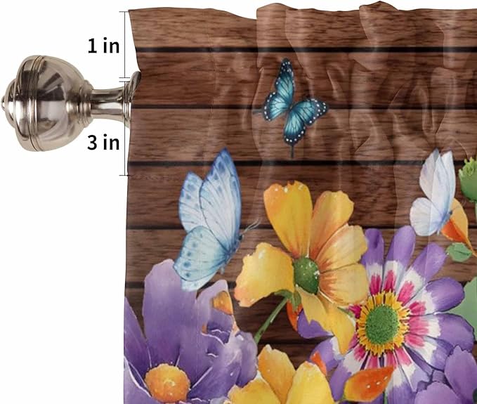 Spring Flowers Bedroom Curtains 63 Inches length, Watercolor Farmhouse Colorful - Image 6