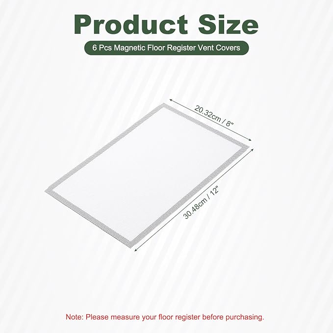 YOKIVE 6 Pcs Magnetic Floor Vent Covers, Floor Register Cover PVC Mesh Air Vent - Image 2