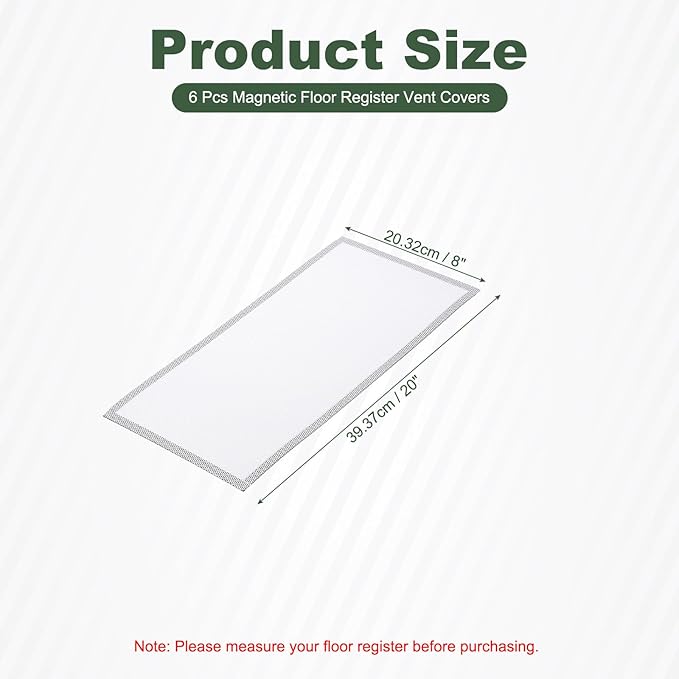 YOKIVE 6 Pcs Magnetic Floor Vent Covers, Floor Register Cover PVC Mesh Air Vent - Image 2