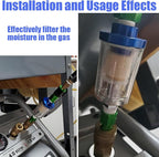 Oil Water Separator for Air Line, 1/4 Inch NPT Inlet and Outlet, Air Compressor - Image 4