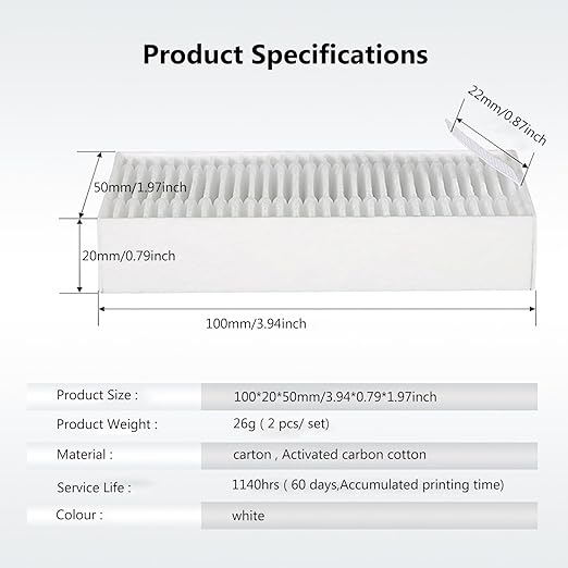 2PCS 3D Printer Air Filter Cartridge - Image 2