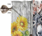Farmhouse Bedroom Curtains 63 Inches length, Watercolor Sunflowers Animals - Image 6