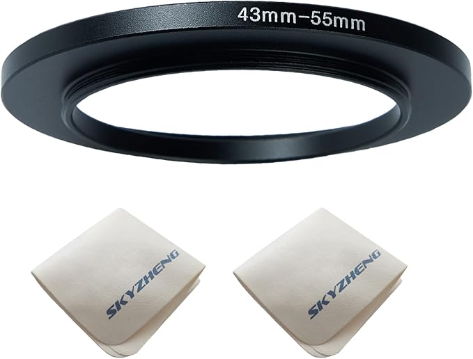 43mm Lens to 55mm Camera Lens Adapter 43mm to 55mm Step Up Ring Adapter Ring by SKYZHENG