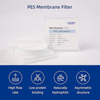 100 Pieces/Pack PES Disc Membrane Filters Hydrophilic 47mm Diameter 0.22µm Pore - Image 3