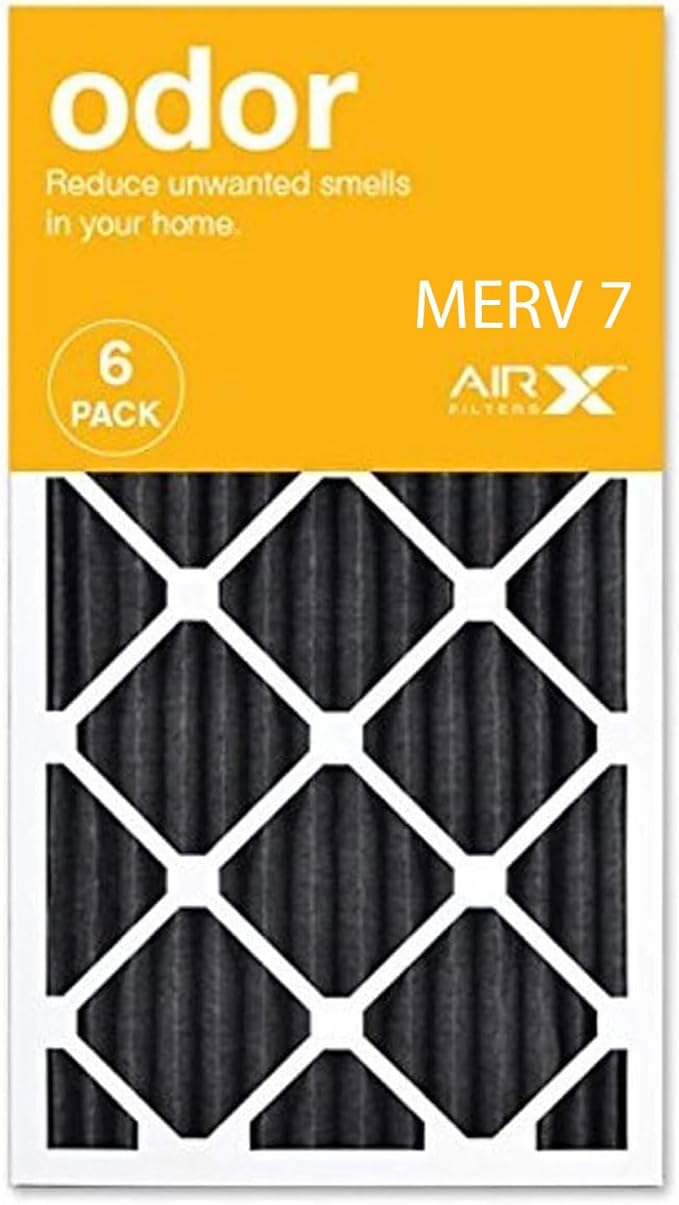 AIRx Filters ODOR 14x25x1 MERV 7 Carbon Pleated Air Filter by AIRXFILTERSWICKEDCLEANAIR
