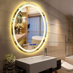 Oval LED Bathroom Mirror Wall Makeup Mirrors Shaving Mirror - Image 2