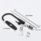 Single Handle Kitchen Faucet Stainless Steel Matte Black, Modern High Arc - Image 6