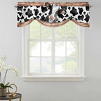 Cow Printed Tie Up Valance Curtains - Image 2