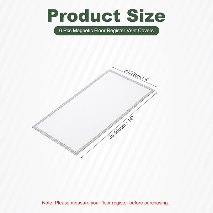 YOKIVE 6 Pcs Magnetic Floor Vent Covers, Floor Register Cover PVC Mesh Air Vent - Image 2