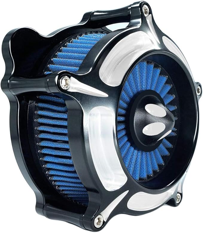 Air Filter Intake Motorcycle Turbine Cleaner Kit Cnc Cut Chrome - Image 4