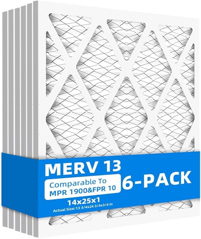 14x25x1 Air Filters, MPR 1900 & FPR 10, MERV 13 Pleated Air Filter by Chenzhit