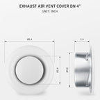 calimaero® TVSA 4 Inch AC Vent Cover Round Adjustable Steel Air Vent Deflector - Image 2