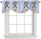 Blue Easter Tie Up Valance Curtains by Unknown