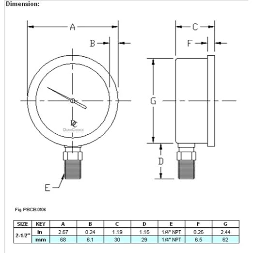 2-1/2" Oil Filled Vacuum Pressure Gauge - Image 5