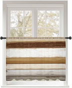 Sheer Curtains 54 Inch Length, Vintage Country Geometric Striped Privacy Voile by Unknown