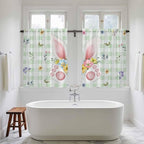 Easter Kitchen Curtains 45 Inch Long 2 Panel Set, Rod Pocket Window Treatment - Image 5