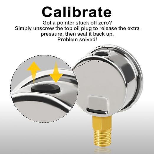 0-200 Psi 2-Inch Waterproof Pressure Gauge, Liquid-Filled, 1/4" NPT Lower Mount - Image 7