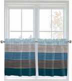 Retro Farm Blue Gray Wood Grain Window Valance Curtains, Rustic Wooden Plank - Image 6