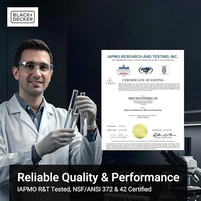 BLACK+DECKER Undersink Water Filter 10’’ | Reduces CHLORAMINE, Bad Taste - Image 7